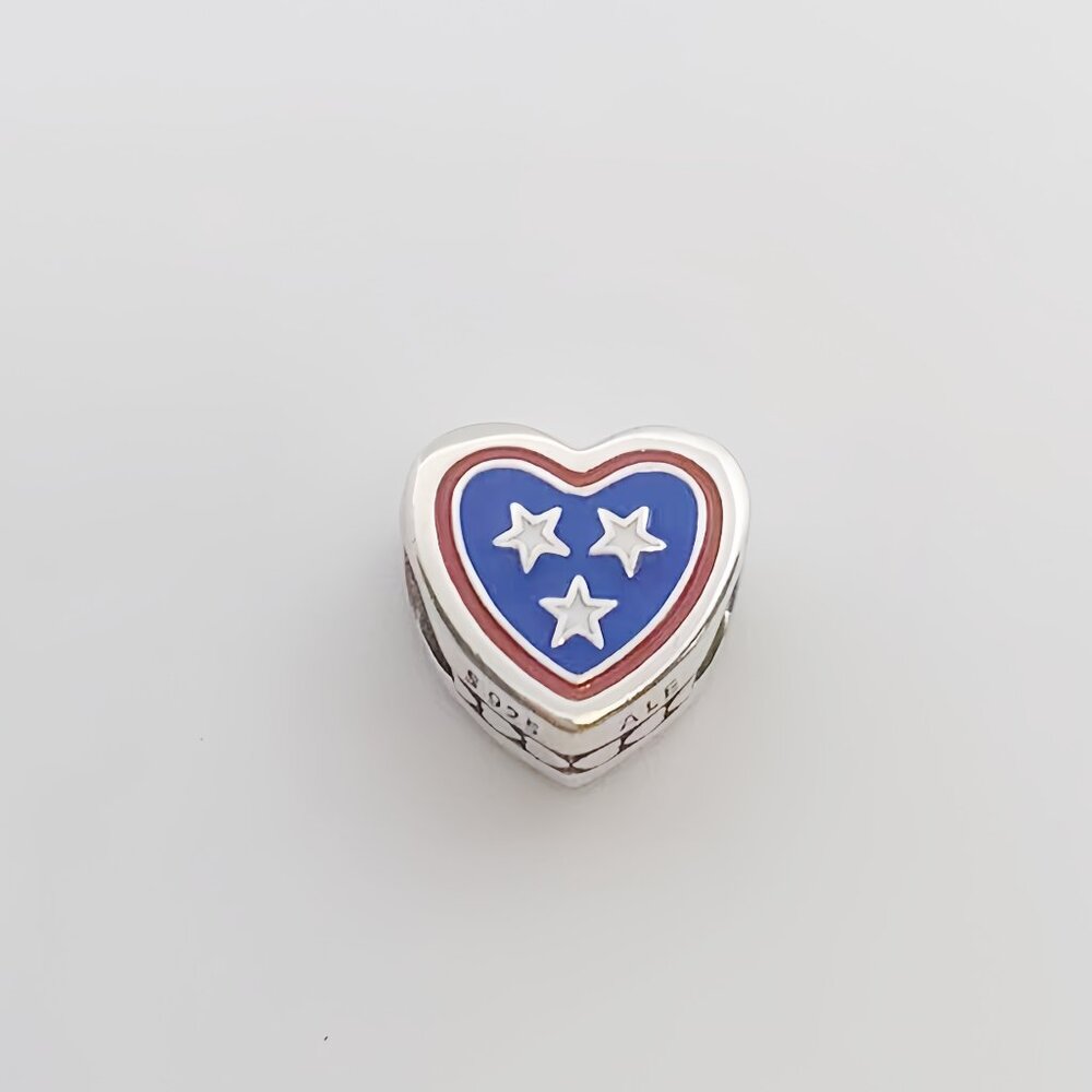 Pandora Tennessee Flag Heart Charm